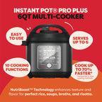 Instant Pot Pro Plus 10-in-1 Multi-Cooker, Electric Pressure Cooker, Slow Cook, Rice/Grain Cooker, Steamer, Sauté, Sous Vide, Yogurt Maker, Sterilizer, & Warmer, App With 800 Recipes, Black, 6 Quart