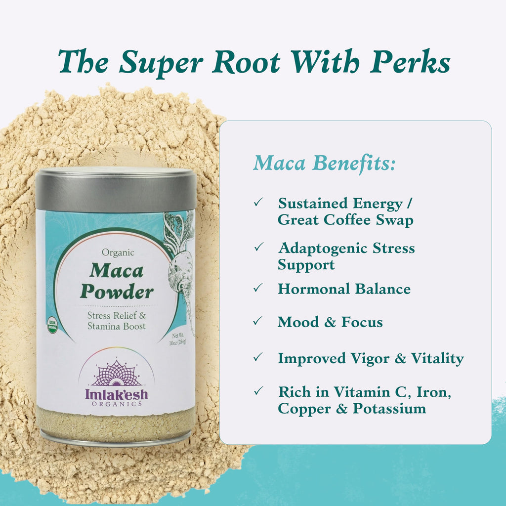 Imlakesh Organics Maca Powder (10oz Metal Jar)