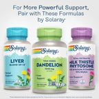 Solaray Dandelion Root 1040 mg - Natural Dandelion Root Supplement for Women and Men, Herbal Caps for Health Support, Non GMO Project Verified - 60 Vegan Capsules