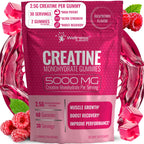 Creatine Gummies 5000mg, 30 Servings Creatine Monohydrate Gummies - Third-Party Tested Creatine for Women, Raspberry Flavor Creatine for Men, Muscle Growth, Strength, and Recovery - Pack of 1