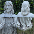 BC Catholic Sacred Heart of Jesus Statue, 24.5" H Large Jesus Christ Statue, Catholic Outdoor Statue for Garden Yard Patio Lawn Hallway, Handpainted Religious Gift for Father's Day
