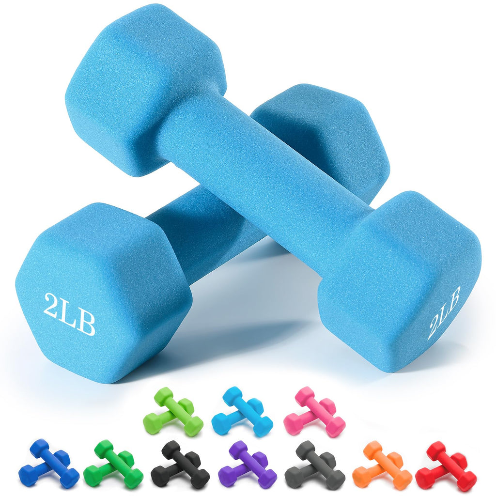 Portzon 10 Colors Options Compatible with Set of 2 Neoprene Dumbbell,1-15 LB, Anti-Slip, Anti-roll, Hex Shape