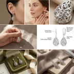 LeCalla 925 Sterling Silver Filigree Infinity Celtic Knot Leverback Earrings for Women | Tear Drop Dangler Silver Earrings | Women's Drop & Dangle Earrings 33mm