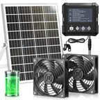 Solar Fan for Chicken Coop with 7500mAh Battery, 25W Solar Powered Fan