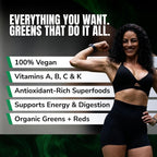 VEDGE Nutrition Organic Greens - Vegan Plant-Based Greens Superfood Powder - Drink Mix for Energy, Antioxidants & Recovery - Full Spectrum Greens for Athletes - 30 Servings - Mixed Berry Flavor