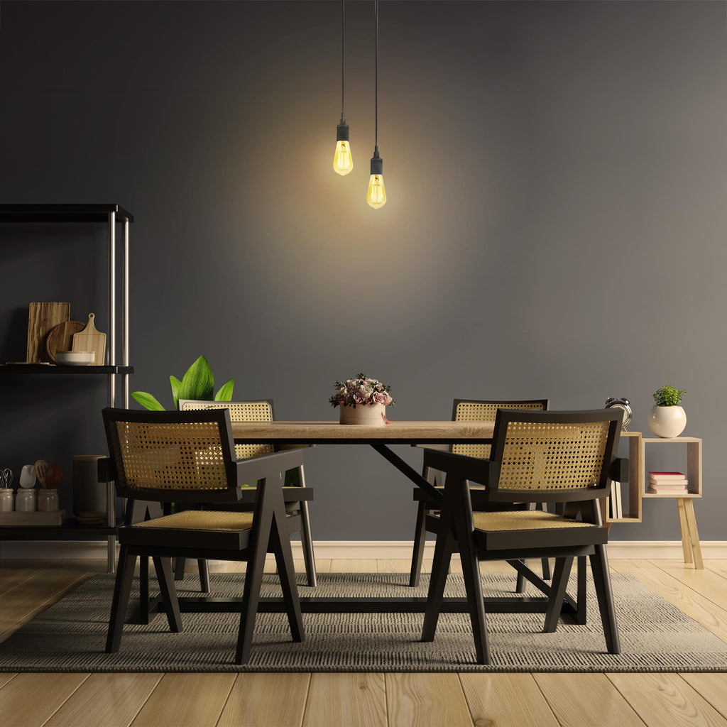 Feit Electric Vintage Exposed Straight Filament Amber Clear Glass LED ST19, 60W Equivalent, 400 Lumen, Dimmable, 2100K Warm White, E26 Base, 15,000-Hour Lifetime, ST19/VG/LED/2/4, 8 Pack