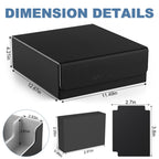 Mlikero Card Deck Case, 2400+ Trading Card Storage Box with 10 Colorful Dividers and 4 Foam Stoppers, Leather Magnetic Closure Commander Deck Box Fit for MTG, TCG (4 Rows, Black&Grey)