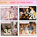Pooqla Decorative Led Light Up Number Letters, White Plastic Marquee Number Lights Sign 16th Birthday Decorations for Girls Boys Party Wedding Decor Battery Operated Number (16)