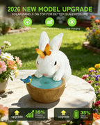 Minyii Solar Bunny Garden Outdoor Statues Decor - Birthday Gifts for Mom