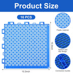 16 Pcs Modular Interlocking Cushion- 10.3" x 10.3" Splicing Above Ground Pool Floor Protectors- Non-Slip Pools Spas Floor Mat Pathways from the Pool to the Porch