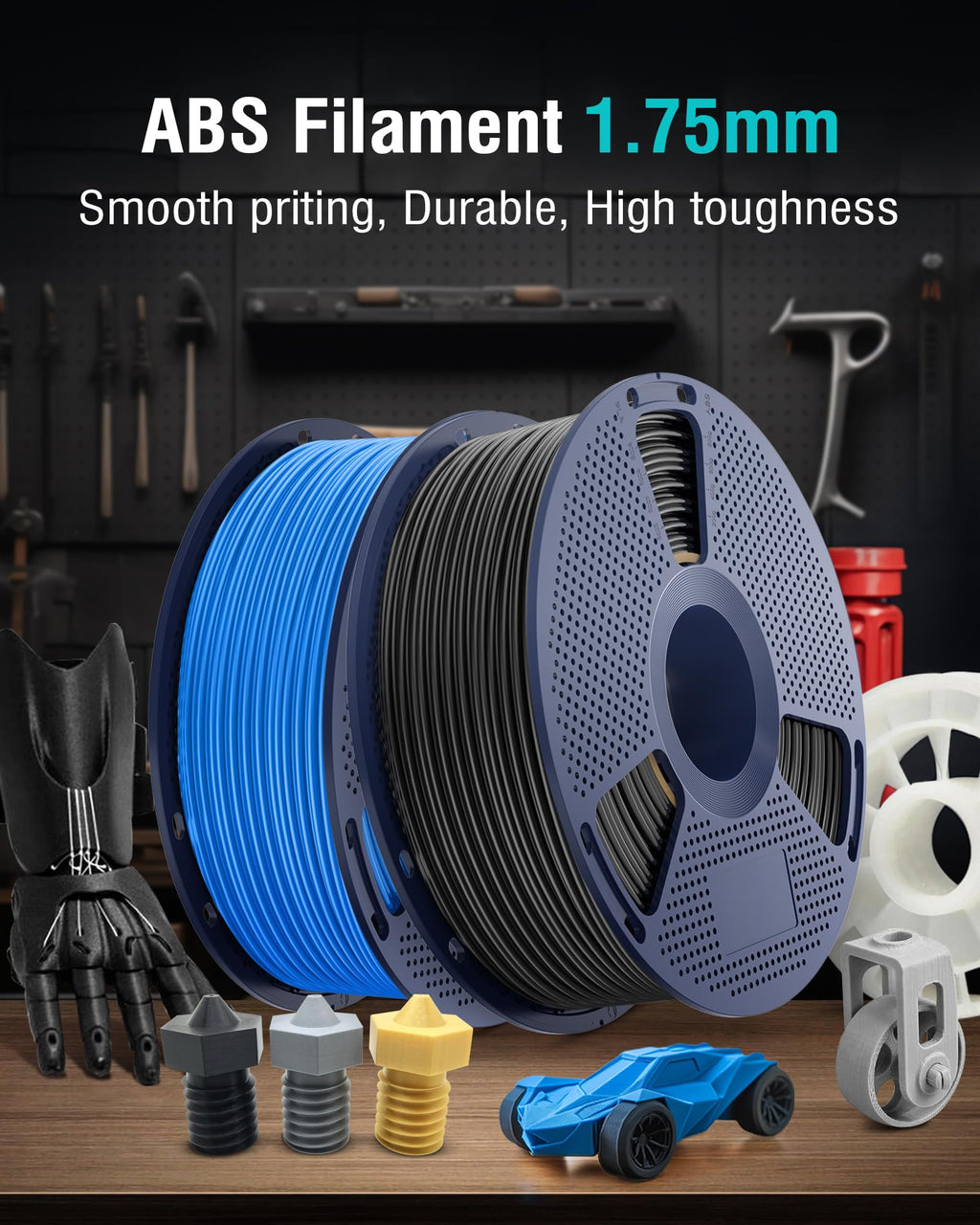SUNLU ABS Filament 1.75mm,Black+Blue,2kg