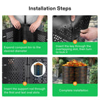 VIVOSUN 300 Gallon Outdoor Compost Bin, Expandable Composter, Easy to Setup & Large Capacity for Backyard, Lawn (Black with Gloves)