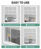 Paramondo Expandable Window Screen, Horizontal (20" H x 28.6" - 54" W, 2 Pack) Adjustable Window Screens, Replacement Window Screens for House Windows
