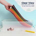 IRIS USA Storage Bins with Lids |Made in USA| 6 Qt - (4-Pack) - Clear