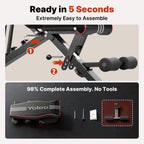 YOLEO Adjustable Weight Bench, ASTM-Certified 827LBS, 98% Pre-Assembled