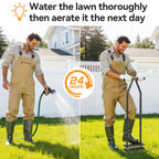 Knee-Friendly Lawn Aerator Tool, Spring Loaded Self-Cleaning Spike Aerator
