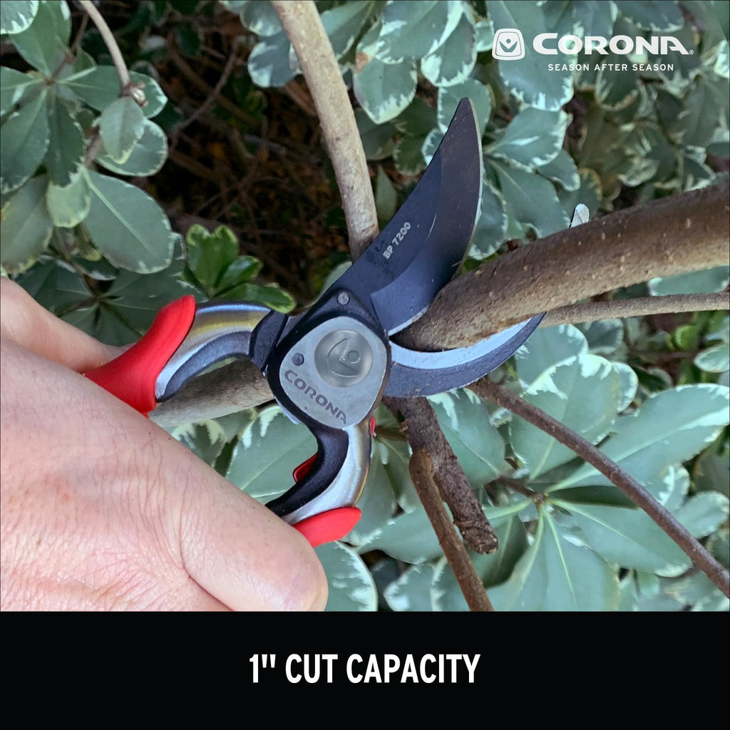 Corona BP 7200 Forged Pro Cut Bypass Hand Pruner, 1-Inch, Red