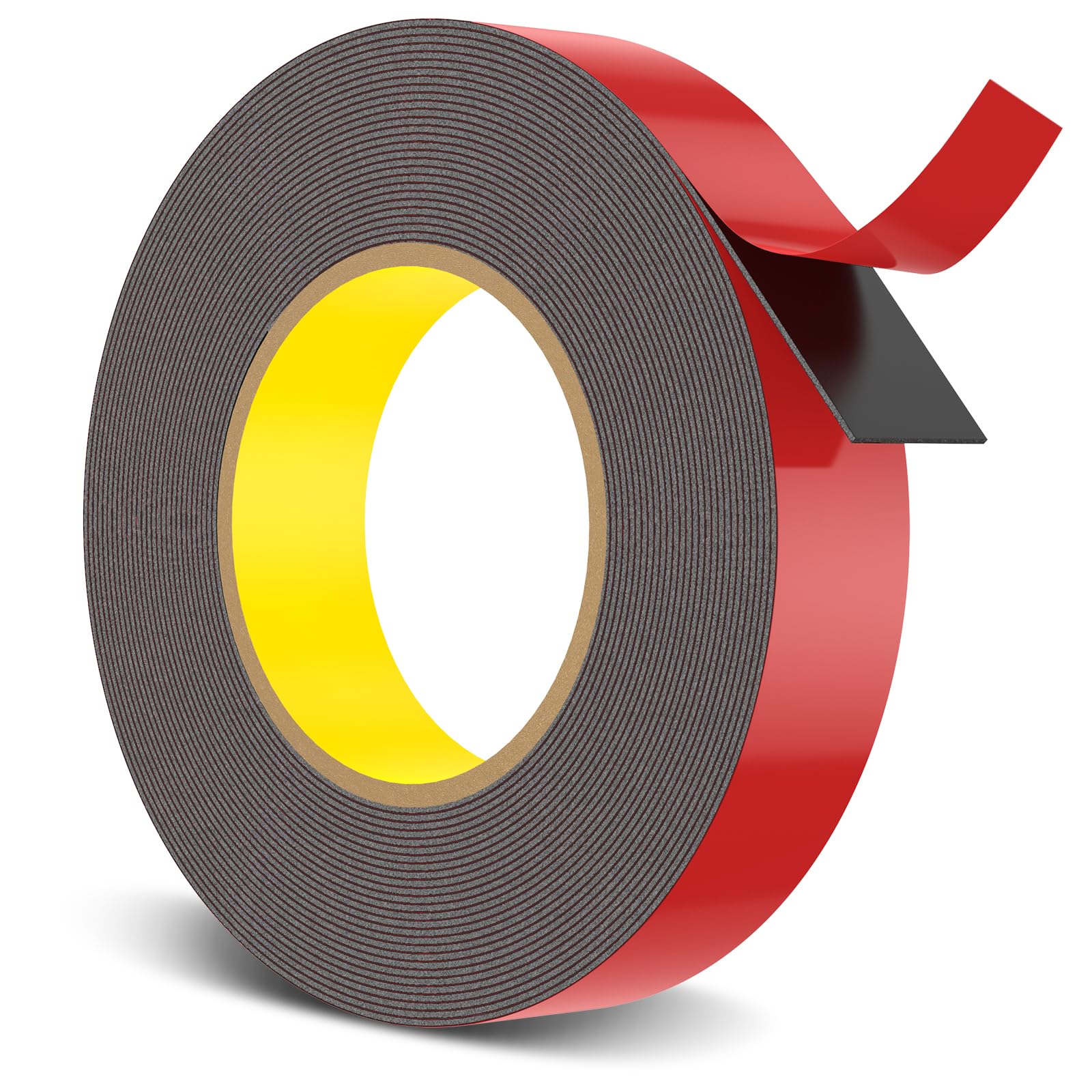 HitLights Double Sided Tape Heavy Duty, 1 in x 24.6 ft, Adhesive Mounting Tape Waterproof, Strong Double Stick Foam Tape for Walls Poster Automotive Outdoor Home (Pack of 1)