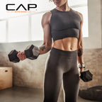 CAP Barbell 10 LB Rubber Coated Hex Dumbbell Hand Weight - Single | Black Handle
