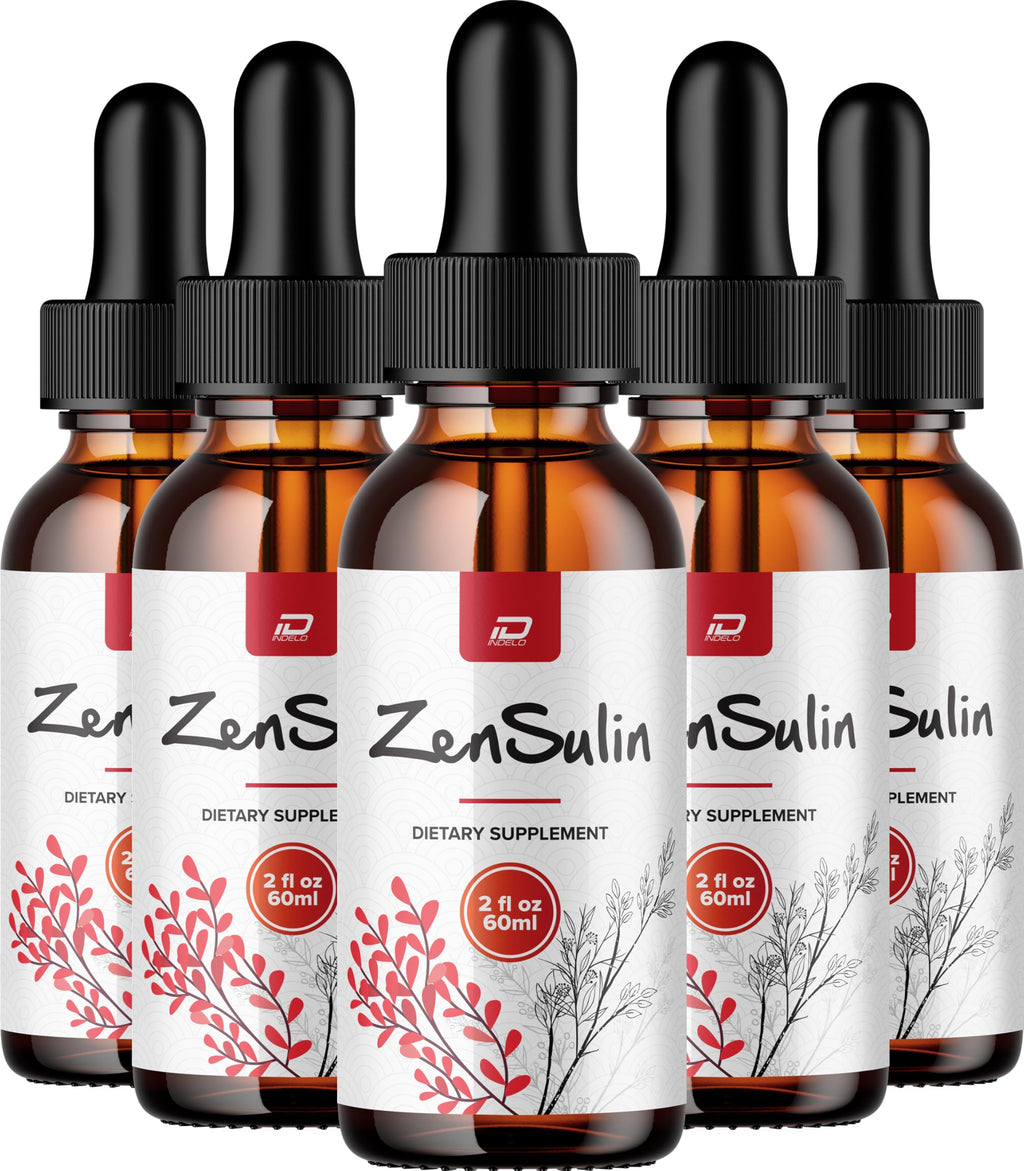 ZenSulin Liquid Drops – Zen Sulin Natural Liquid Dietary Natural Blend Supplement (5 Pack – 5 Month Supply)