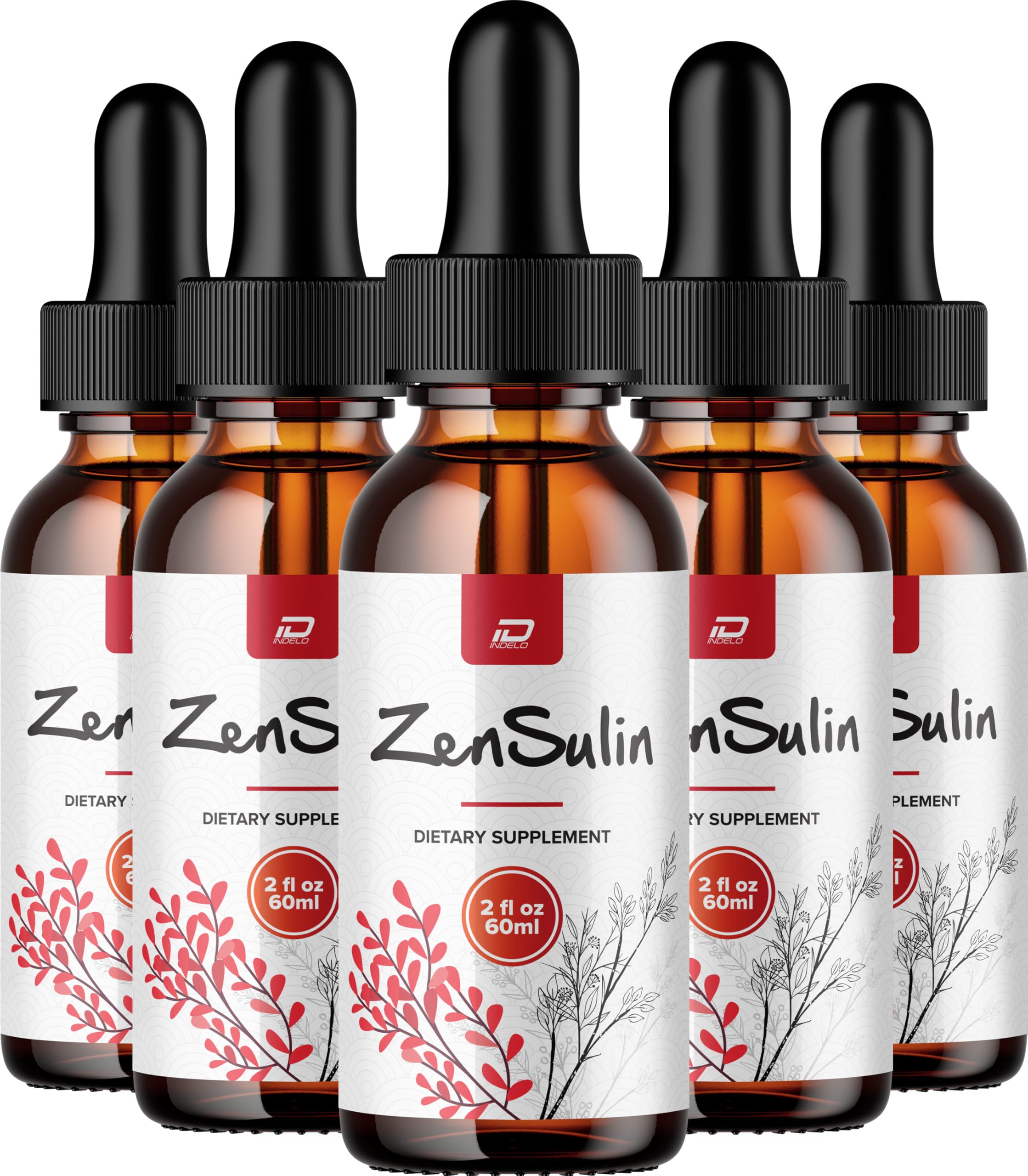 ZenSulin Liquid Drops – Zen Sulin Natural Liquid Dietary Natural Blend Supplement (5 Pack – 5 Month Supply)