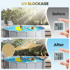 Calanofin Above Ground Pool Shade Set with Storage Tray – UV-Resistant Shade Sail for 15-22 Ft Pools, Outdoor Triangular Canopy with Sun Shade Poles for Deck, Backyard & Pool Essentials (13x13x13 Ft)