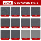 24 Pcs Sanding Sponge 800-1000 Grit, Washable & Reusable Sanding Blocks for Wood, Metal, Drywall, Glazing, Wet Dry Sandpaper for Smooth Finishing