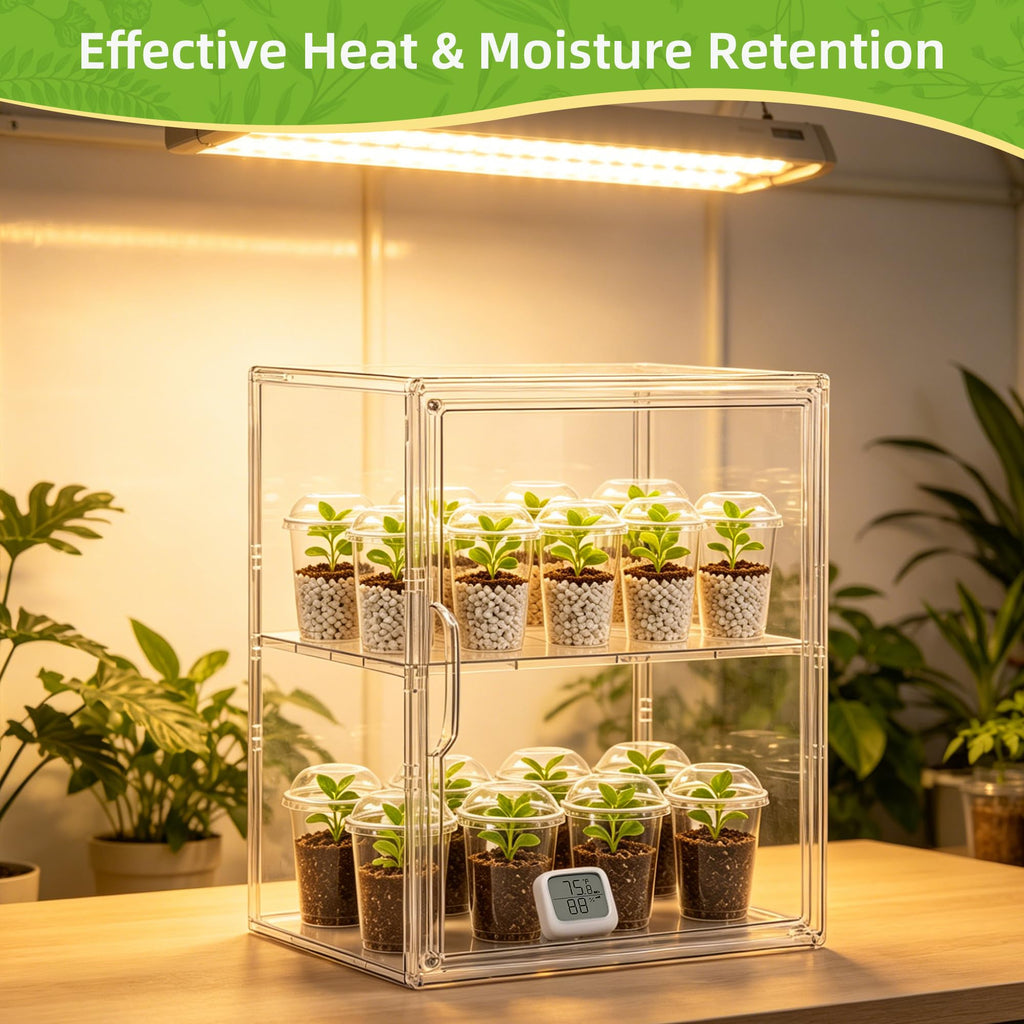 PEEKUP Mini Greenhouse Indoor with Magnetic Door, L-2tier-1pcs