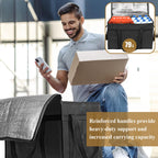PEASUG 2PCS Insulated Bags for Food Delivery, XXXL Pizza Delivery Bags, Large Capacity Cooler Bag Keep Food Warm for Grocery Shopping and Catering, Foldable, Heavy-Duty (Black)