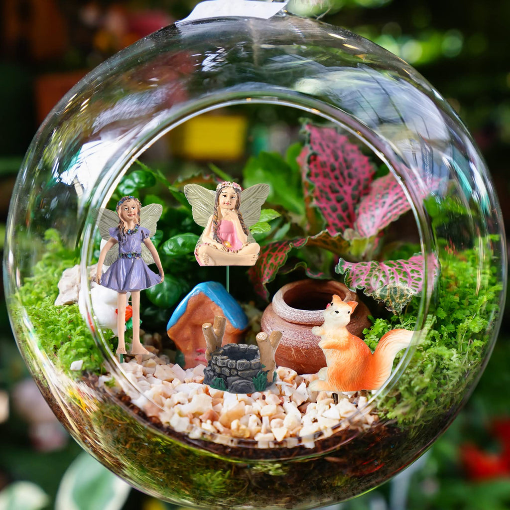 Roowest 19 Pcs Fairy Garden Kit, Miniature Fairy Garden Accessories Outdoor