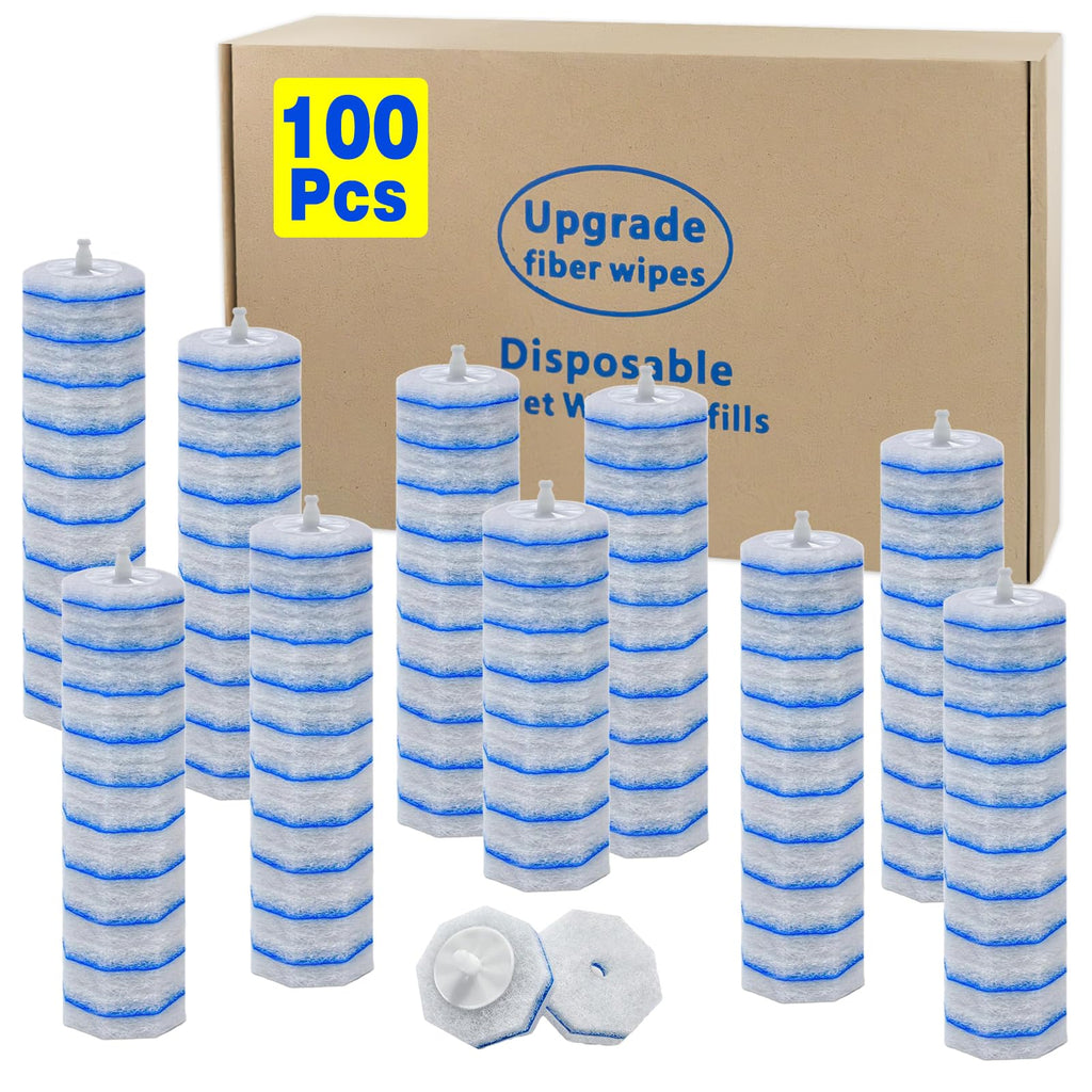 100 Count Toilet Wand Refills for Clorox, Disposable Toilet Brush Compatible with Clorox ToiletWand Cleaning System, Upgrade Fiber Bowl Cleaner Brush for Closestool Cleaning