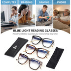 JM Oversized Reading Glasses for Women - Square Stylish Readers for Woman Men/W Blue Light Blocking Trendy Womens Computer Reader Eye Glass Fashion Bluelight Eyeglasses/W Large Frames Clear Lens(1.50)