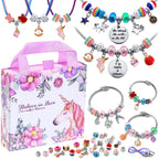 COO&KOO Charm Bracelet Making Kit, A Unicorn Girls Toy that Inspires Creativity and Imagination, Crafts for Girls Ages 8-12 with Jewelry Making Kit Perfect Gifts for 6 7 8 9 10 Girl Self-Expression!