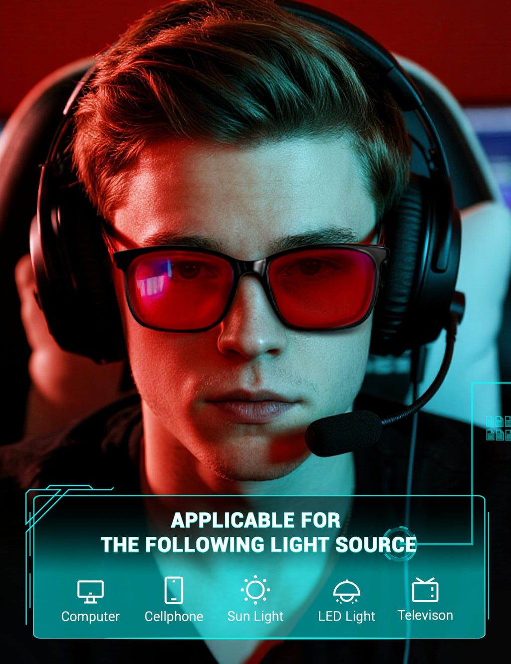 TIJN Blue Light Blocking Glasses for Men Women - Red Light Glasses for Computer Gaming - Dual AR Coating Lens - Screen Fatigue & UV Protection - 2 Pack