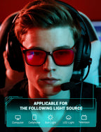 TIJN Blue Light Blocking Glasses for Men Women - Red Light Glasses for Computer Gaming - Dual AR Coating Lens - Screen Fatigue & UV Protection - 2 Pack