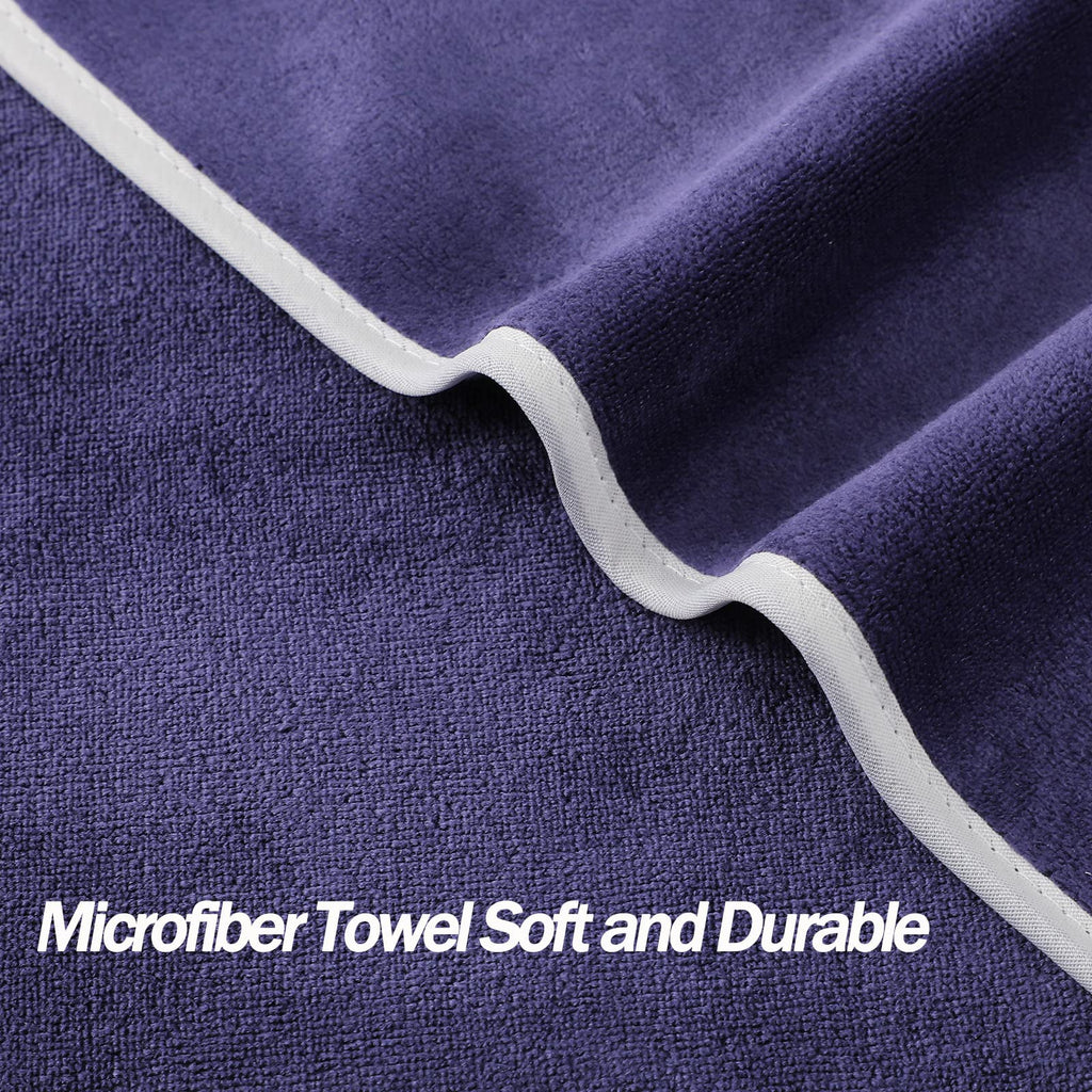 Wuwahold Microfiber Gym Towels Bigger Size Super Soft for Exercise Fitness, Sports, Workout, 380-GSM 15-Inch x 31-Inch Quick-Drying Towels (3 Pack, Navy Blue)