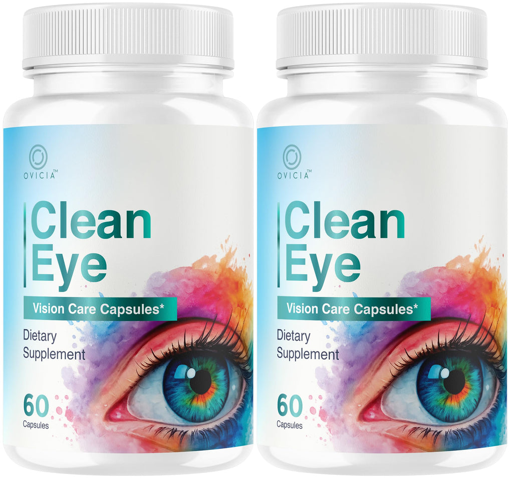 (2 Pack) Clean Eye Capsules - Official CleanEye Pills Advanced Premium Formula Support Maximum Strength, All Natural Ingredients Vitamins for Overall Health & Wellness, 120 Capsules for 2 Months