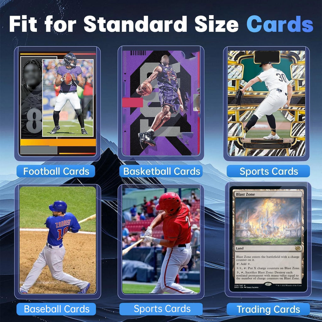 800 PCS Hard Plastic Card Sleeves, Premium Baseball Trading Sports Card Holder Protectors (400 Hard Sleeve + 400 Soft Sleeve)