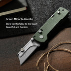 OKNIFE U1 Pro Multitool Folding Utility Knife with Folding Screwdriver, Quick Change Blade, Rail Lock & Pocket Clip for Men Women (Green Micarta)