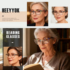 HEEYYOK 2.25 Reading Glasses Women Small Face 4-Pack Colorful Reader For Womens Cheaters Reading Ladies Lightweigth Flexible Spring Hinge