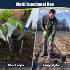 EUIJOIP Garden Hoe 71 Inch Long Handle, Heavy Duty Trenching Hoe with Sharp Edge Blade, Triangle Weeding Hoe for Weeds Removal, Cultivating, Digging, Loosen Soil, Landscaping