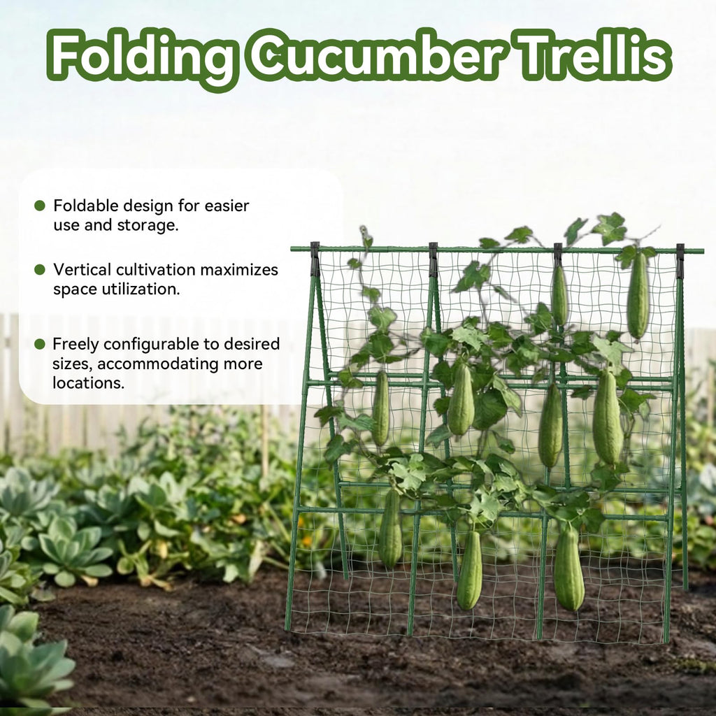 2 Pack Cucumber Trellis, 49.6"×49.6" Garden Trellis for Climbing Plants Outdoor, A-Frame Vegetable Trellis for Raised Bed, Support for Tomatoes, Squash, Zucchini, Vegetables