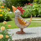 Wiresusan Outdoor Whimsical Rooster Statue Resin Chicken Art Sculpture Garden Rooster Figurine Decoration, Rustic Roosters Decor, Animal Ornament for Yard, Lawn, Home, Office, Garden Gifts
