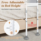 easymake Bedside Rail for Elderly Safety Adjustable Bed Aid with Storage Pocket, Non-Slip Handle,400 lbs Gravity Capacity (Stand-Compatible with Bed Frames 13.19" or Higher)
