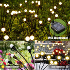 NBQQ Solar Garden Lights 4 Pack of 32 LEDs Swaying Firefly Garden Decor