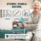 Lunderg Bed Assist Rail for Seniors with Motion-Activated Light & Non-Slip Grab Bar - Easy to Install Bed Rails for Elderly Adults Safety & Post-Surgery - Helps Reduce Falls & Support Independence