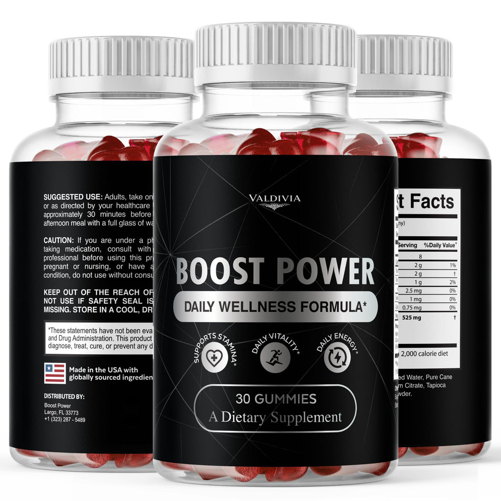 (3 Pack) Boost Power Gummies - Official BoostPower Gummys Advanced Premium Formula Maximum Strength, All Natural Daily JellyLean Vitamins Support for Overall Health & Wellness, 90 Gummies for 3 Months