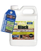 MulchWorx Black Mulch Color Concentrate- Quart - Treats 2,800 Sq. Ft. - Pure Midnight Black Mulch Dye Spray