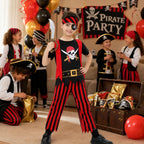 Lingway Toys Kids Pirate Costume,Pirate Dress Up 8pcs Set for Boys 5-6years