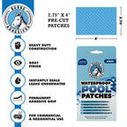 Burro Adhesives 10-Pack Waterproof Gray Pool Patches - Professional Grade PVC Repair Kit with 2.75" x 4" Heavy Duty Patches for Commercial & Residential Vinyl Liner Pools, Works Underwater & Dry